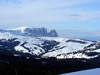 View from the slopes above Santa Caterina over to the Alpe di Siusi